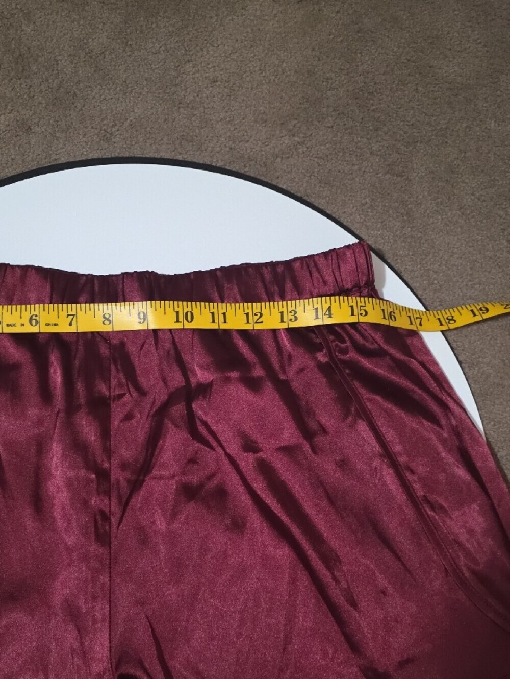 Ekouaer Women's Satin Pajama Set in Burgundy - Picture 6 of 9